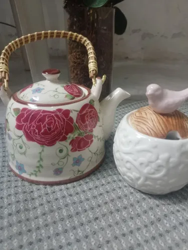 Bule de porcelana vintage com açucareiro porcelana 