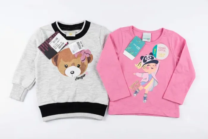 Lote roupa camisetas manga longa bebê infantil menina