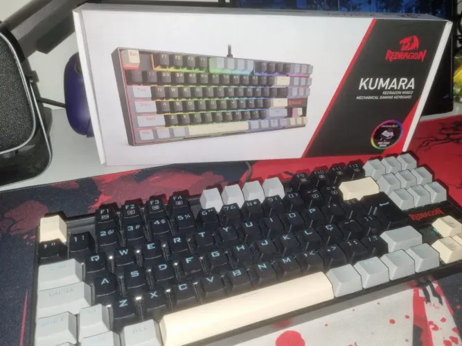 Teclado Mecânico Gamer Redragon Kumara RGB Switch Marrom (Na Caixa)