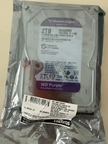 Hd 2TB Wd Purple Novo nunca usado 