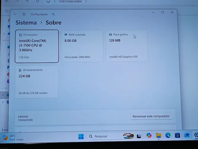 Computador Lenovo Intel sétima geração 