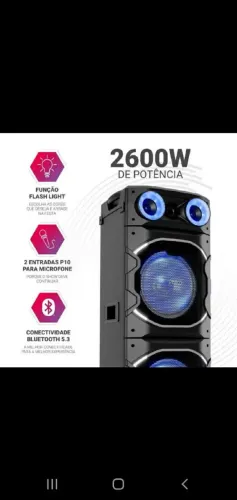 Caixa de Som Amplificada Philco 2.600W, Perfeito Estado