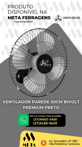 Ventilador Delta-Turbo parede 60cm Premium 