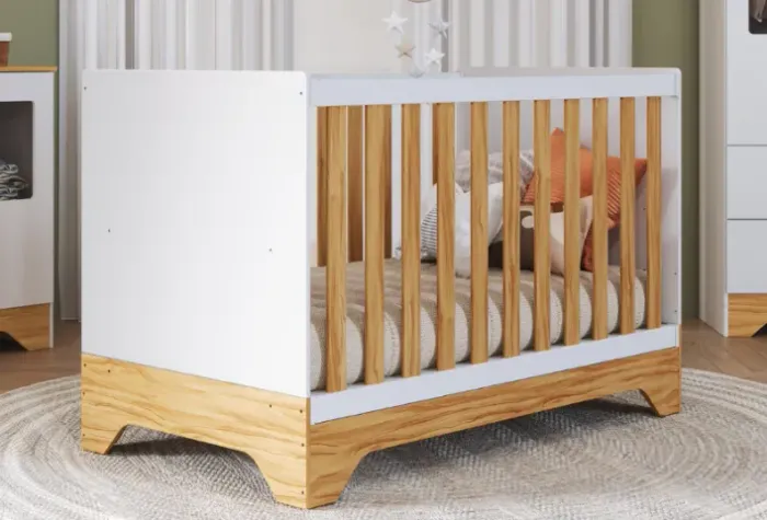 Berço Cama Americano Popy Retro, 100% MDF - Peroba