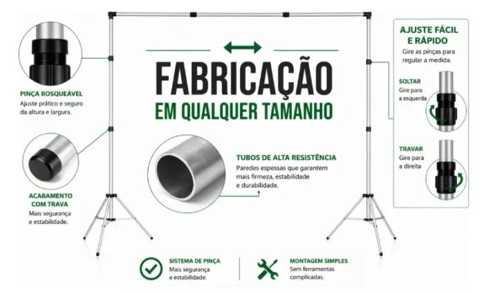 Suporte para Fundo Infinito 2x2m