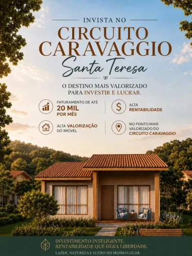 Oportunidade de faturar até R$20 mil com seu próprio chalé no circuito Caravaggio