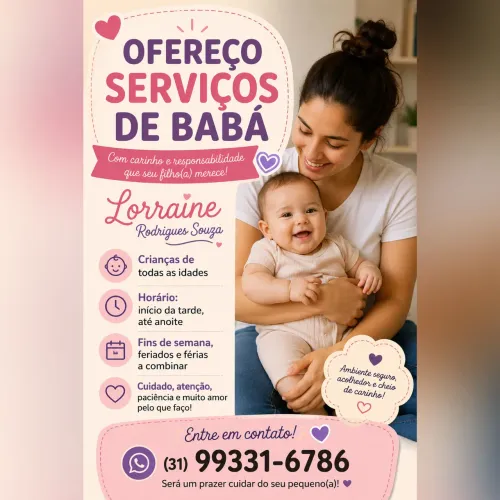 Ofereço serviços de baba 