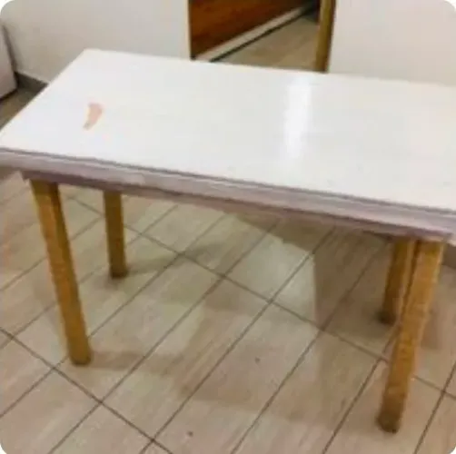 Mesa rustica de madeira 100×90×40cm retira na vila ema