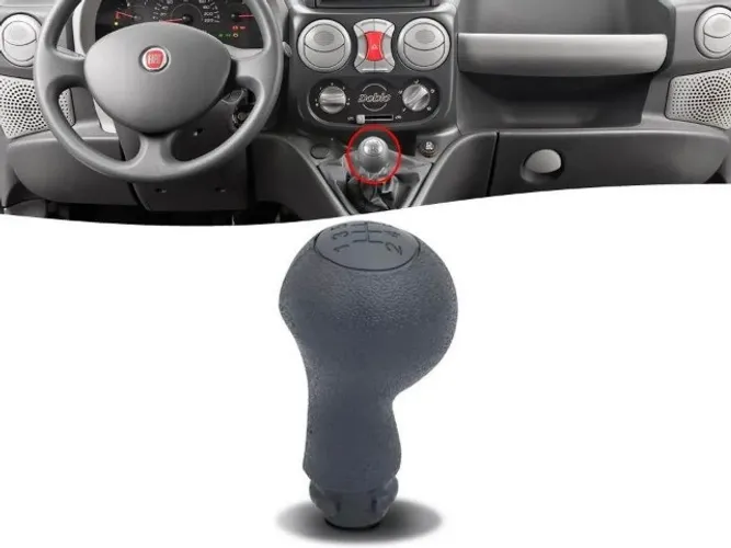 Manopla Bola Câmbio Cinza Fiat Doblô Todos - Modelo original