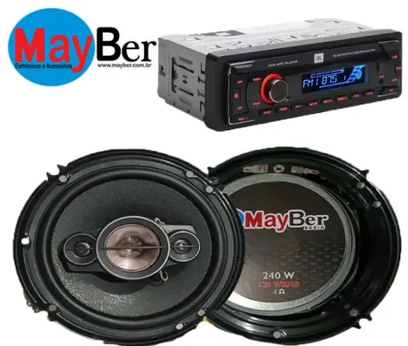Rádio automotivo JBL Celebrity com par alto falante 100rms Mayber Audio