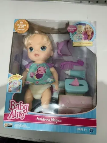 Boneca Baby Alive Fraldinha Mágica Fala português Loira - Hasbro