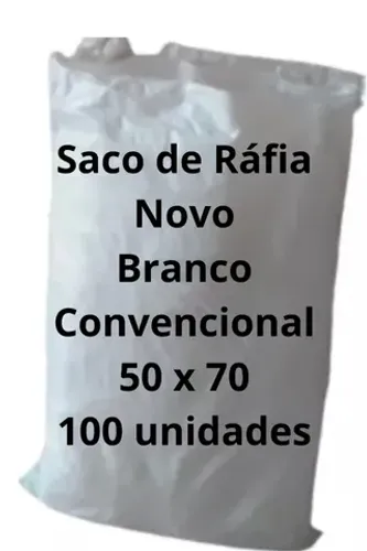 Saco de Ráfia Novo para Entulho grãos materiais de construção 50x70 kit com 100 sacos
