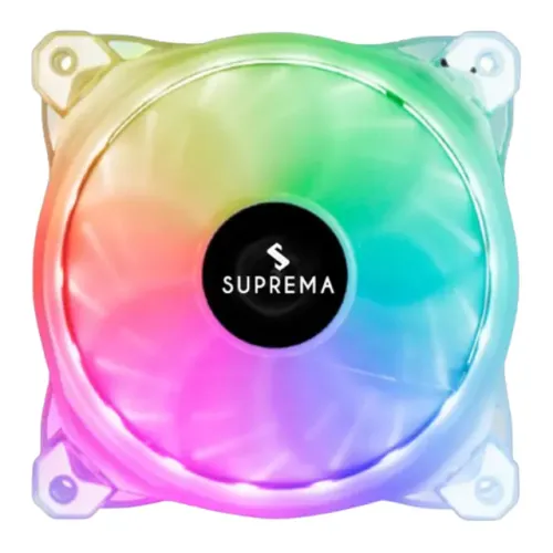 Cooler Fan 120mm Suprema F015 Led Rgb Rainbow 2 Lados 16 Leds Transparente - WZetta