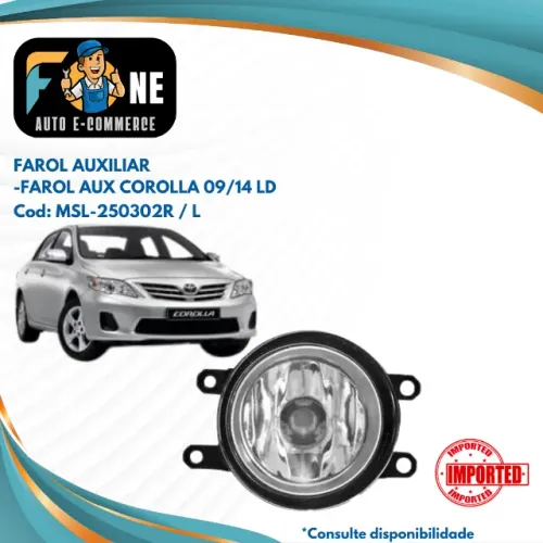 Farol de milha auxiliar corolla 2009 a 2014