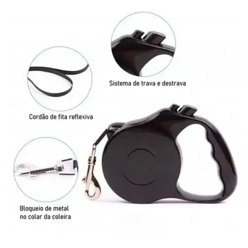 Guia Retratil Para Pet Cn876 3m 13x10cm
