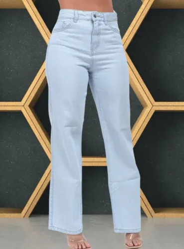 Calça jeans wide leg pantalona