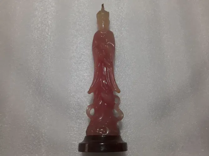 Vela escultura Oriental Chinesa O Imperador, com peanha atrai fortuna prosperidade Antiga 