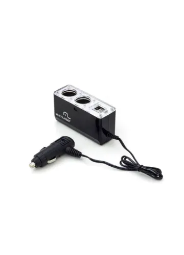 HUB VEICULAR ENTRADA 12V 2 USB ISQUEIRO MULTILASER AU905 MAC / WINDOWS