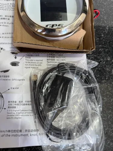 Velocímetro Digital GPS CX8050 - Display LCD 3?, Branco Compatível Carros, Motos, Barcos!