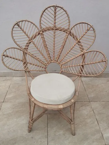 Cadeira Margarida de Vime (Estilo Boho)
