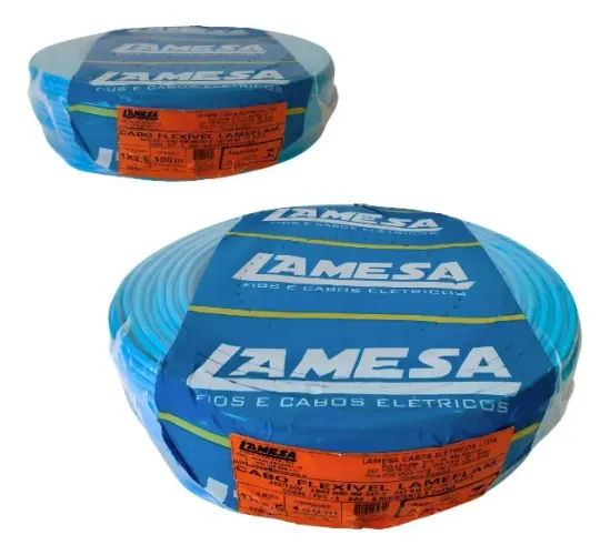 Cabo Flex 2,5mm Rolo 100mts Azul