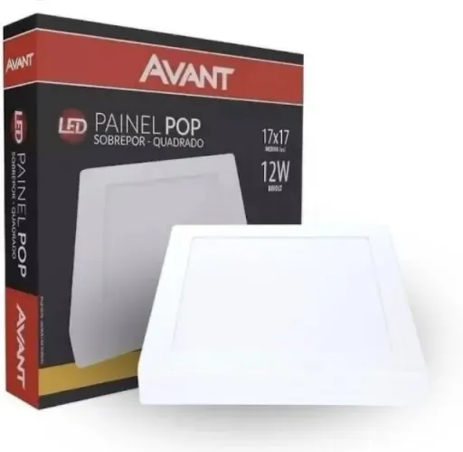 Plafon 12w Redondo Sobrepor Painel Led Nh720 - Avant 3000k
