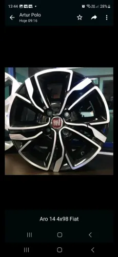 Rodas Fiat Argo/Strada/Uno aro14 novas em até 10x de R$234,00 no cartão de crédito