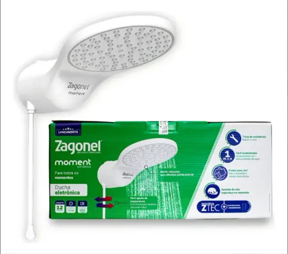 Chuveiro Ducha Moment Eletrônico 127 ou 220V Branco 