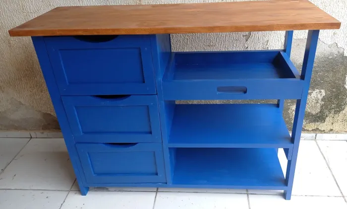 Armário/Estante com Gavetas - Azul
