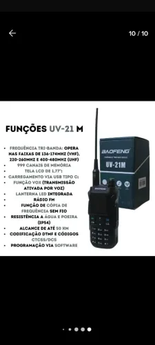 Rádio Comunicador Baofeng UV-21M