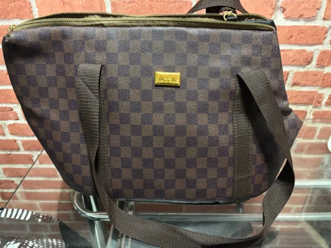 Bolsa de transporte para cães e gatos Luxo - Couro Legítimo 