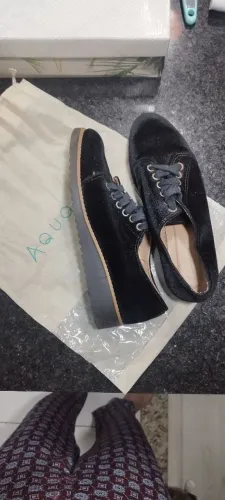 Sapato Oxford de Veludo Preto Aquamar 37/38