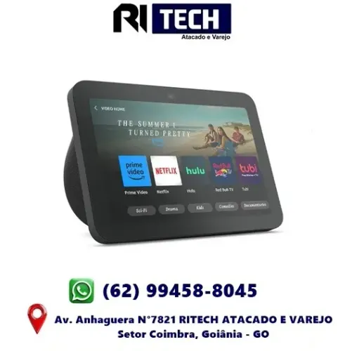 Amazon Echo Show 8 de 3ª geração com assistente virtual Alexa preto 110/220V