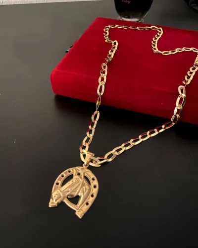 Corrente com Pingente Masculino Banhado a Ouro 18k
