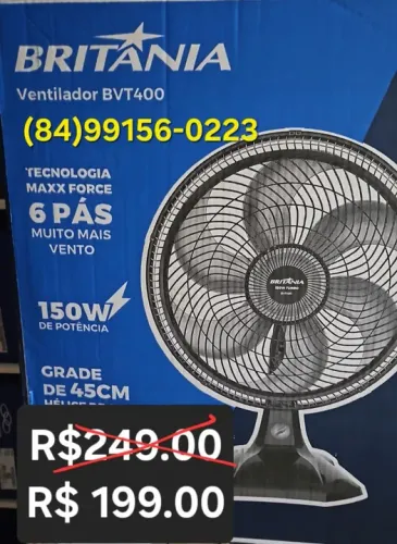Ventilador Britânia BVT400 - 6 Pás - 150W - Grade 45cm