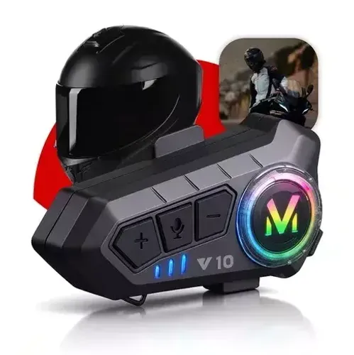 Intercomunicador Bluetooth para Capacete de Moto V10 com Microfone