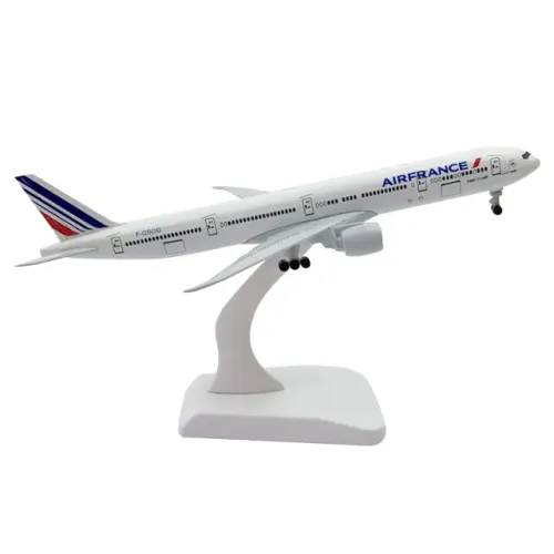 Miniatura Avião Boeing 777 Air France Metal 20cm Rodas Trem de Pouso e Suporte Expositor