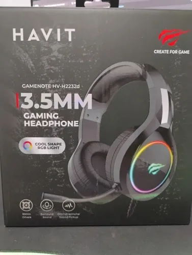 Fone de Ouvido gamer Overear Havit Hv-h2232d 3.5mm Preto