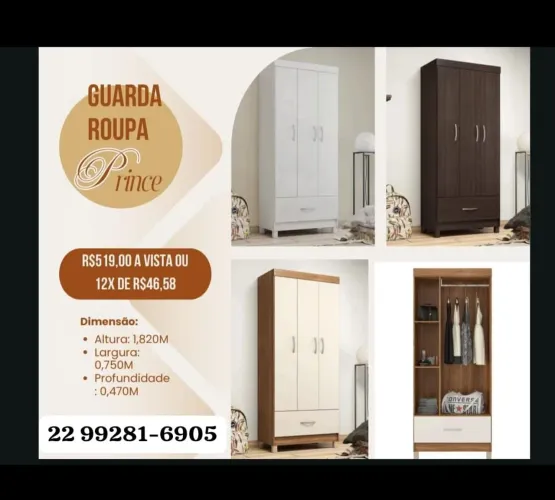 Guarda Roupa Prince - Várias Cores