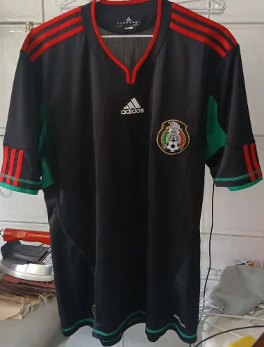 Camisa Mexico adidas Copa 2010 Africa do Sul Preta Frete Gratis