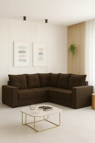 Sofá modelo de canto moscou marrom