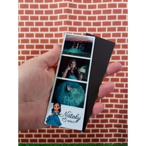 Foto imã para lembrancinhas | Tira de fotos com imã | Imã para lembrança 5x14cm