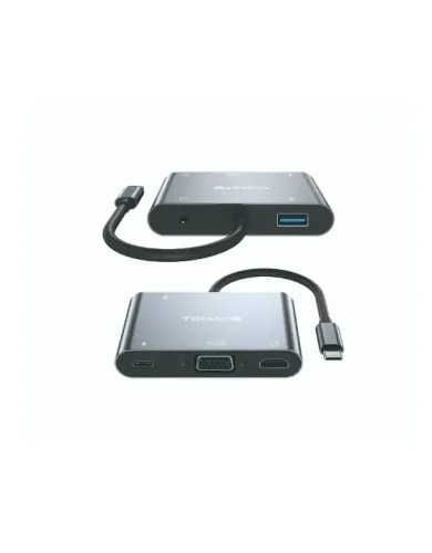 ADAPTADOR CONVERSOR USB TIPO-C X  HDMI 4K 5 EM 1 USB/VGA/TIPO-C/HDMI/P2 TOMATE MTV-617 MAC