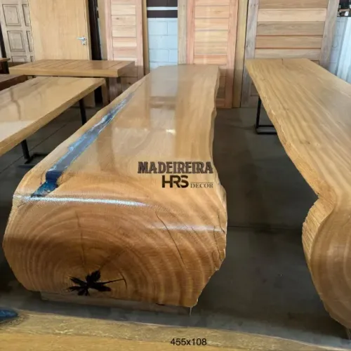 Mesa Cascata em Madeira Maciça com Resina Promoção de Natal R$11.900,00