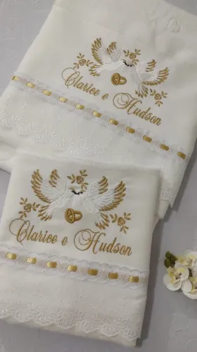 Toalhas de Banho Bordadas Personalizadas - Casal