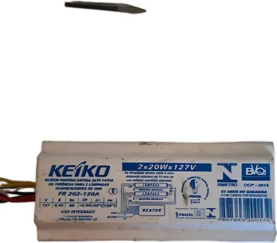 Reator Partida Rápida 2x20w 127v Keiko