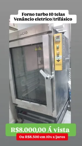 FORNO TURBO ELETRICO 10TELAS VENANCIO TRIFASICO USADO