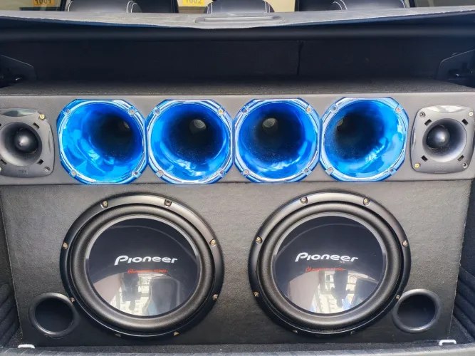 Som Automotivo Completo Caixa Som Pioneer Trio Subwoofer Auto Falante