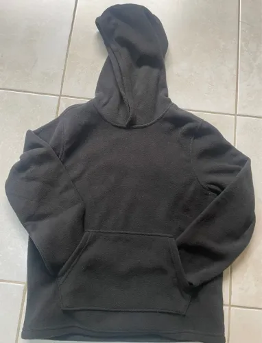 Blusa de plush Infantil Preto com Capuz TAM. 8