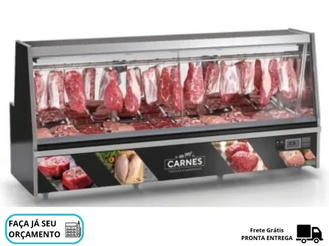 Balcão de Açougue 3 Metros Preto Gelopar 220v